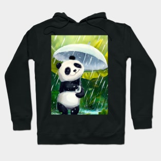 Panda with Leaf Umbrella Hoodie